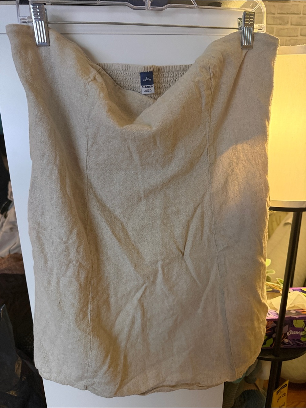 Old Navy Cream Strapless Linen-Blend Mini Skirt
